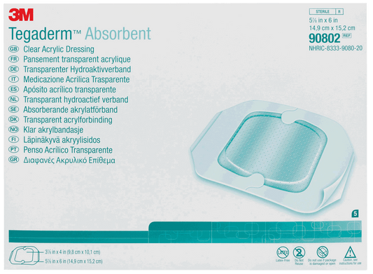 Tegaderm Clear Absorbent Acrylic Dressing 5-9/10" x 6" - Homeline Medical