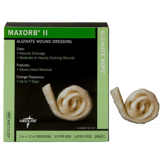 Maxorb II Alginate Dressings, 1" x 12" Rope - Homeline Medical