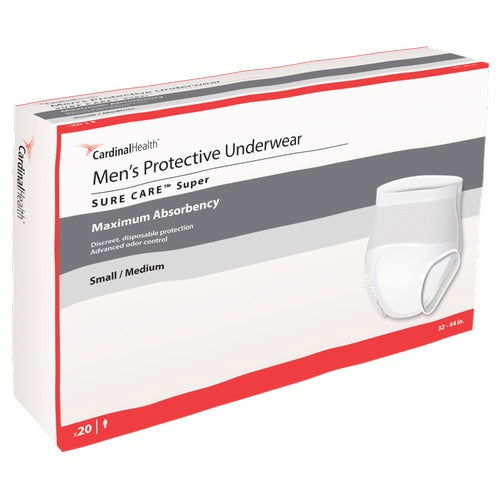 Cardinal Health, Men's Protective Underwear, Sure Care Super, Small/Medium, 32" - 44" - Homeline Medical