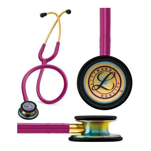 Littmann Classic III Stethoscope, Rainbow-Finish, Raspberry Tube, 27" - Homeline Medical